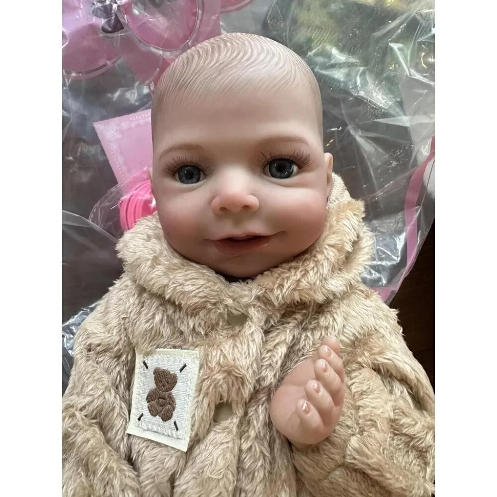 🆕18 Inch Soft Full Silicone Body Lifelike Newborn Smiling Baby Doll Girl